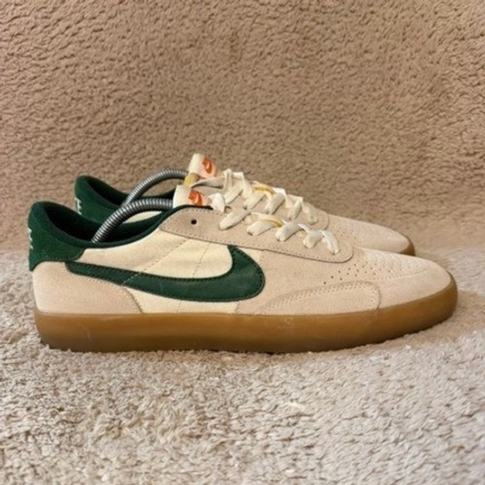 Nike SB Heritage Vulc Shoes Mens 10.5 Sail Lucky Green CD5010-104 Skateboarding
